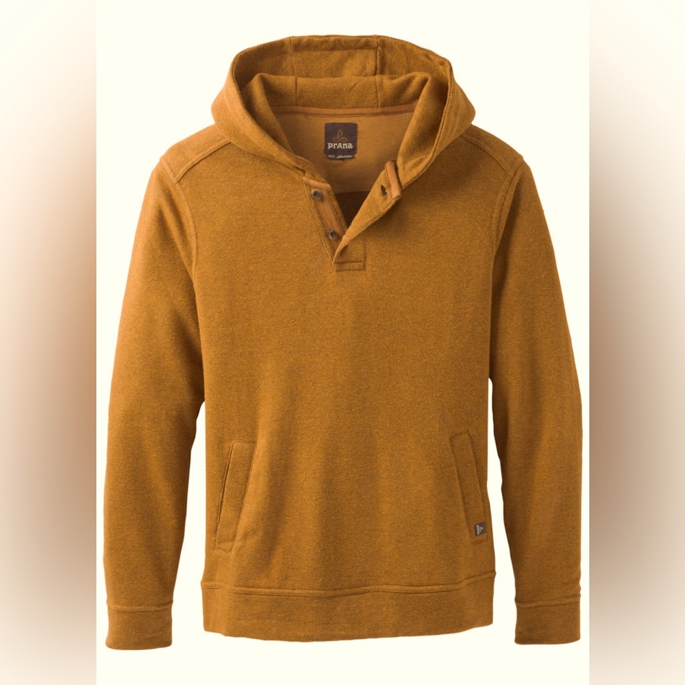 Prana Trawler Henley-Style Hooded Sweatshirt- Size L